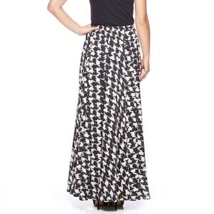 Lucky & Coco Maxi Houndstooth Polyester Skirt